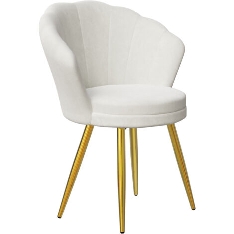 Fauteuil en Velours Fauteuil de Salon Chaise Coquillage, Fauteuil Scandinave pour Chambre