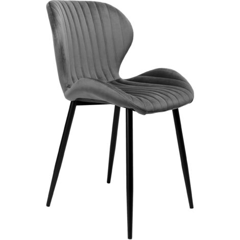 Fauteuil en velours graphite DALLAS VELVET
