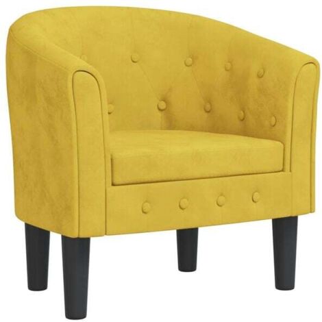 Fauteuil en velours jaune