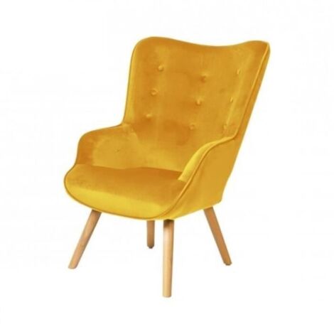 Fauteuil En Velours Jaune Moutarde Fornord