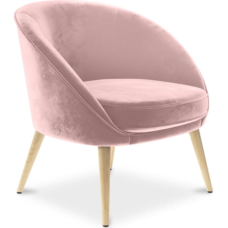 Fauteuil design - Revêtu de velours - Pimba Rose Clair