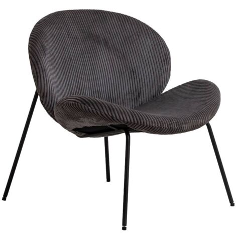 Fauteuil en velours rond gris Kanoa