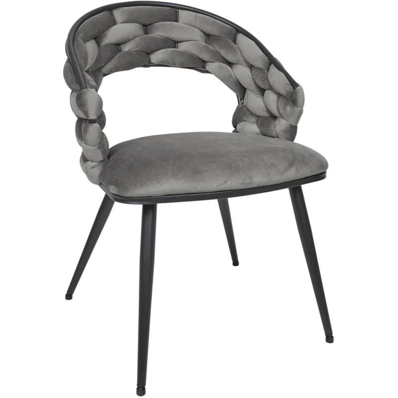 Fauteuil En Velours Sawyer Gris Home Deco Factory