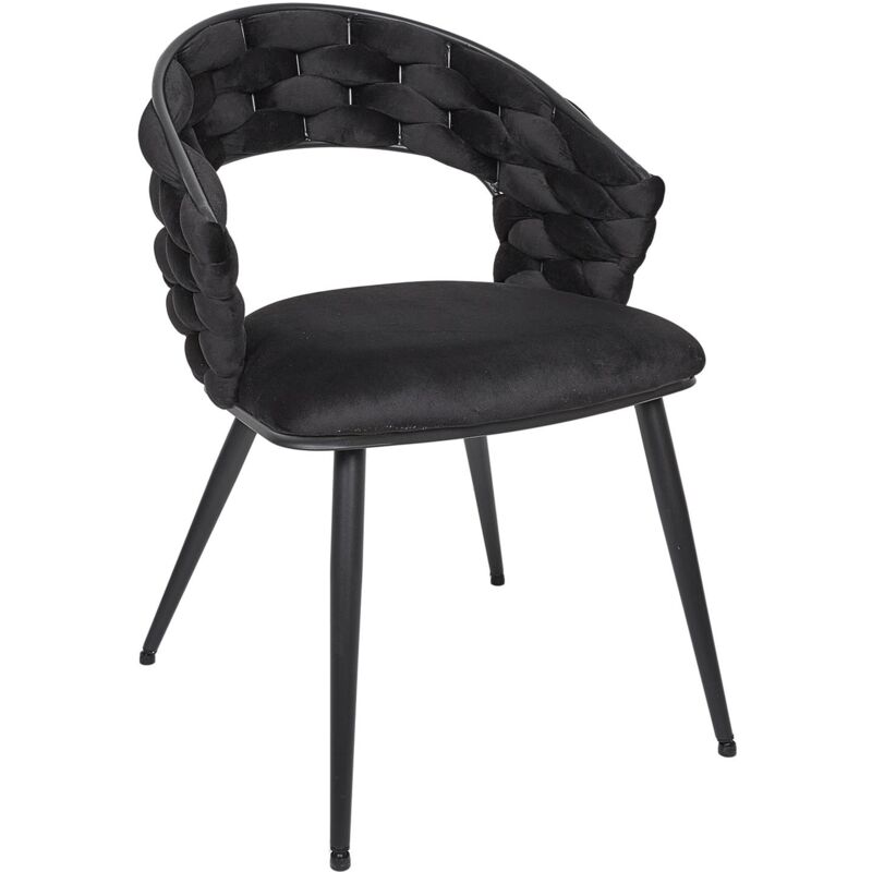Fauteuil En Velours Sawyer Noir Home Deco Factory