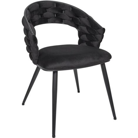 Fauteuil En Velours Sawyer Noir Home Deco Factory
