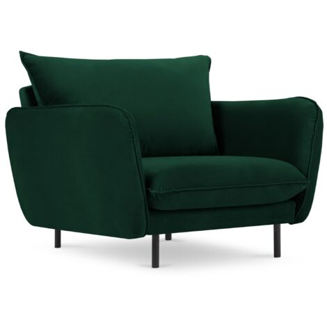 Fauteuil en velours vert bouteille