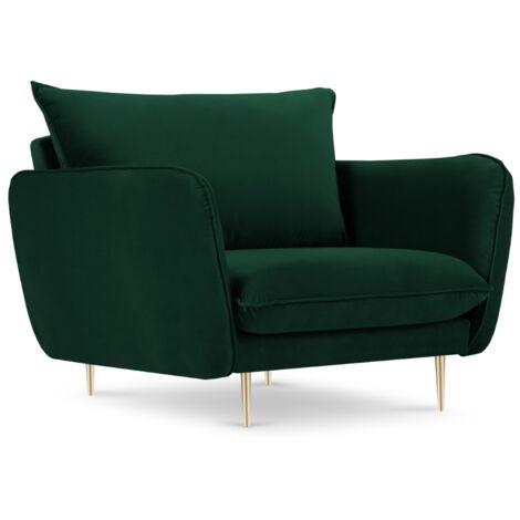 Fauteuil en velours vert bouteille