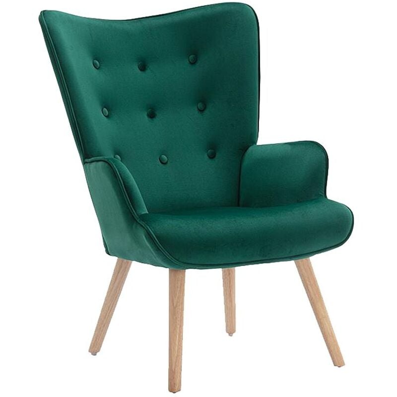 Fauteuil en velours vert vately