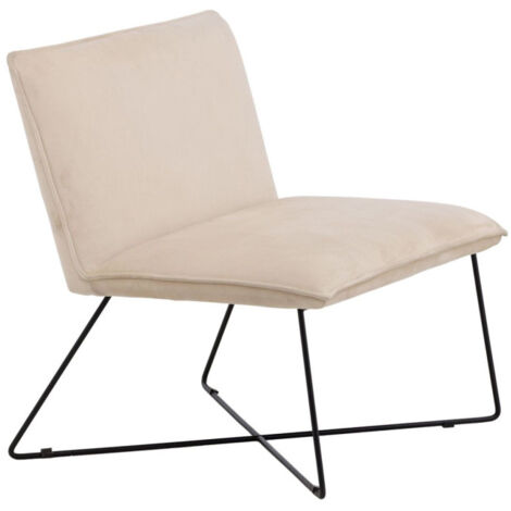 Fauteuil en Velours "X-Lounge" 82cm Beige