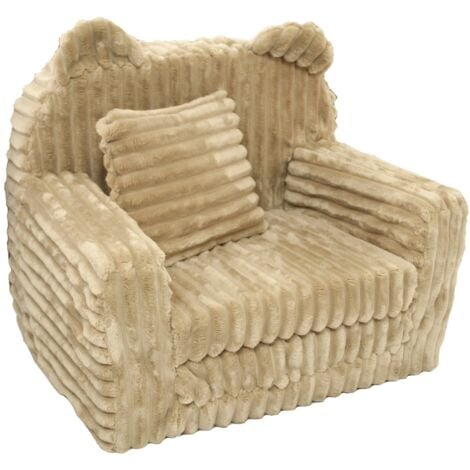 VIKING CHOICE Fauteuil enfant - canapé lit - velours côtelé - 51x40x41cm - beige
