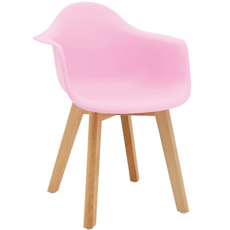fauteuil enfant en polypropylène et bois - rose