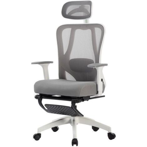 Fauteuil ergonomique - Sevencomfort - Siège réglable - Support lombaire - Charge 200KG - Gris