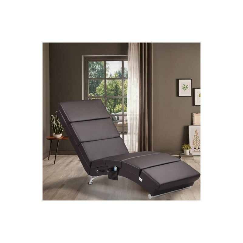 Fauteuil Ergonomique Simili Cuir marron. massage et Chauffant avec télécommande