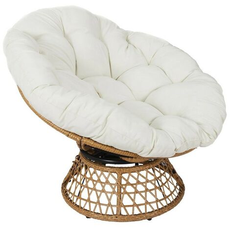 Fauteuil extérieur Cancun coussin blanc