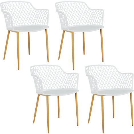 Fauteuil Exterieur Malaga Blanc - Lot De 4