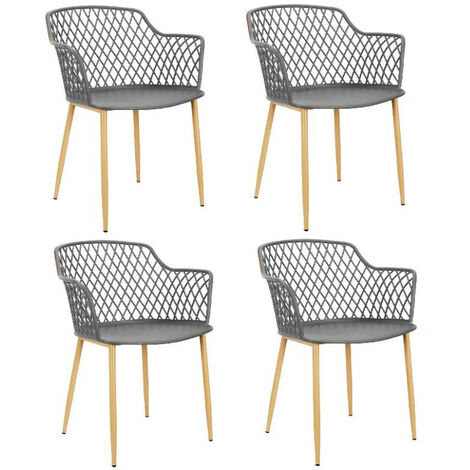 Fauteuil Exterieur Malaga Gris - Lot De 4