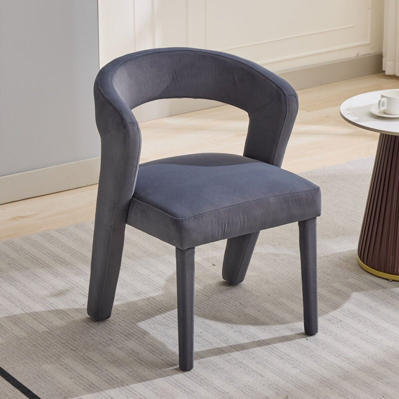 Okwish - Fauteuil fantaisie, chaise longue, chaises rembourrées, canapé simple, chaise baignoire, chaise simple, 59x60x79 cm, velours, capacité de