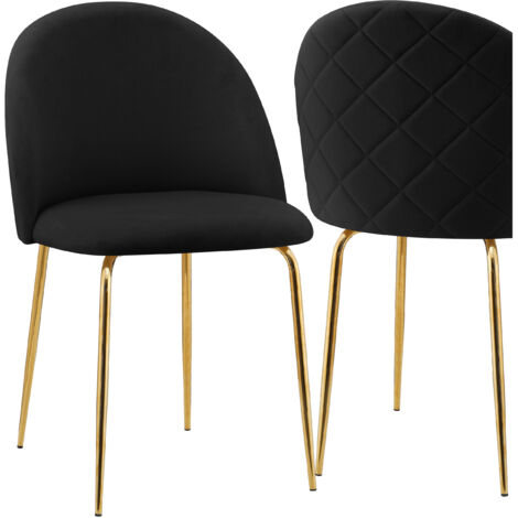 Fauteuil Fargo en velours doré et velours noir
