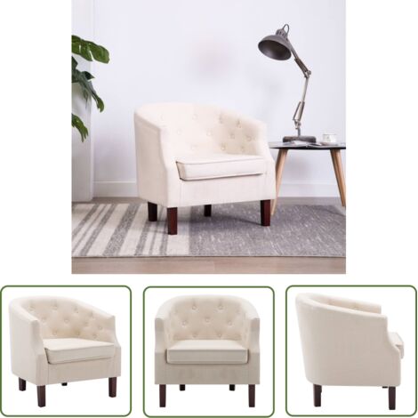 Fauteuil  Fauteuil de Relaxation Fauteuil Salon Beige Tissu 89843