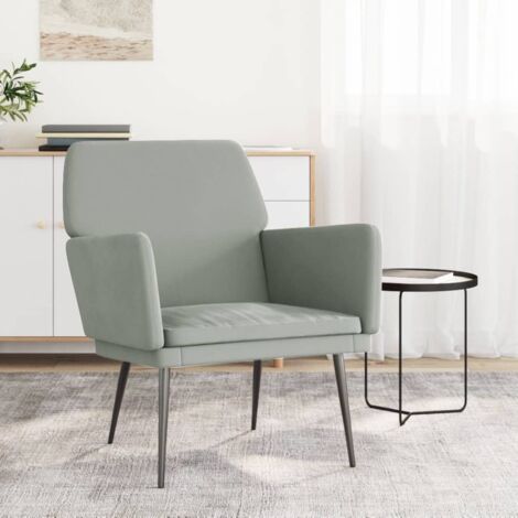 Fauteuil  Fauteuil de Relaxation Fauteuil Salon Gris clair 62x79x79 cm Velours 70501