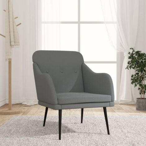 Fauteuil  Fauteuil de Relaxation Fauteuil Salon Gris foncé 63x76x80 cm Tissu 91561