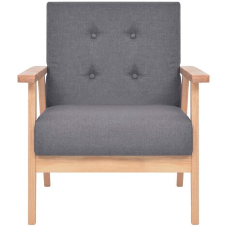 Fauteuil  Fauteuil de Relaxation Fauteuil Salon Gris foncé Tissu 16653