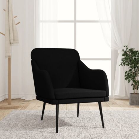 Fauteuil Fauteuil de Relaxation Fauteuil Salon Noir 63x76x80 cm Tissu 50471