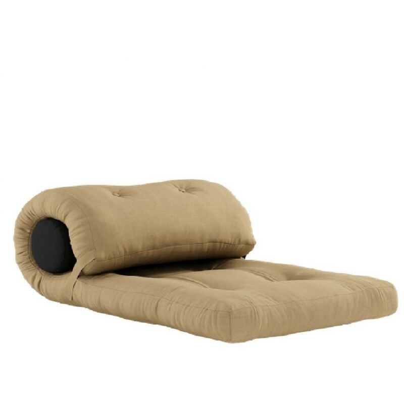 Fauteuil futon convertible wrap couleur beige blé