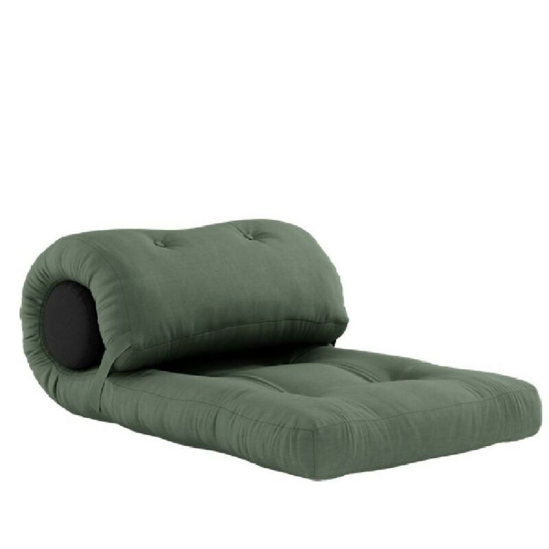 Fauteuil futon convertible wrap couleur vert olive