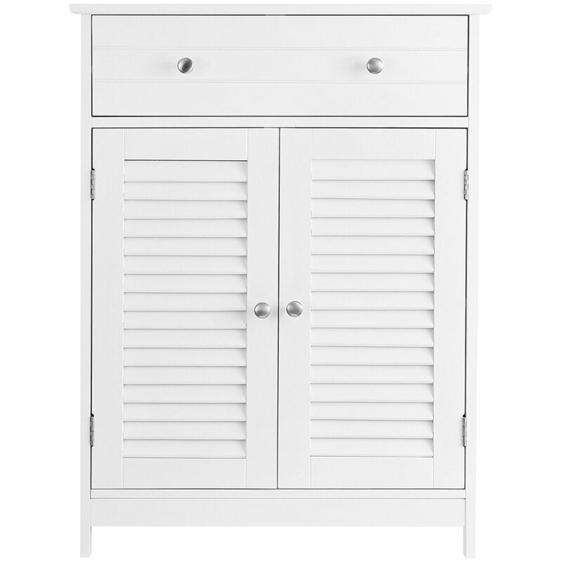 Songmics - calicosy - Petit meuble de rangement 2 portes et 1 tiroir blanc - L60 cm