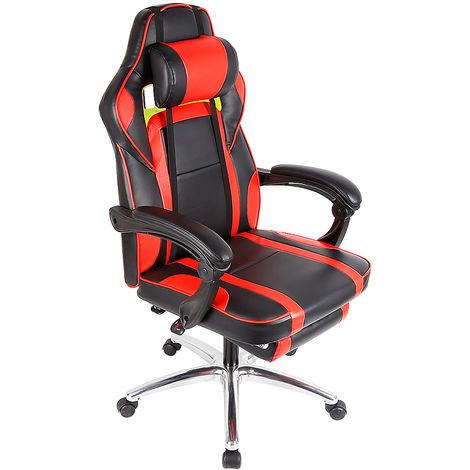 Fauteuil Gamer Chaise Gamer Coussin Lombaire Et Appui Tete Hauteur Reglable Rouge Noir Racing Chaise De Bureau En Pu Fauteuil Pivotante Ordinateur Avec Appui Tete Je95311 01