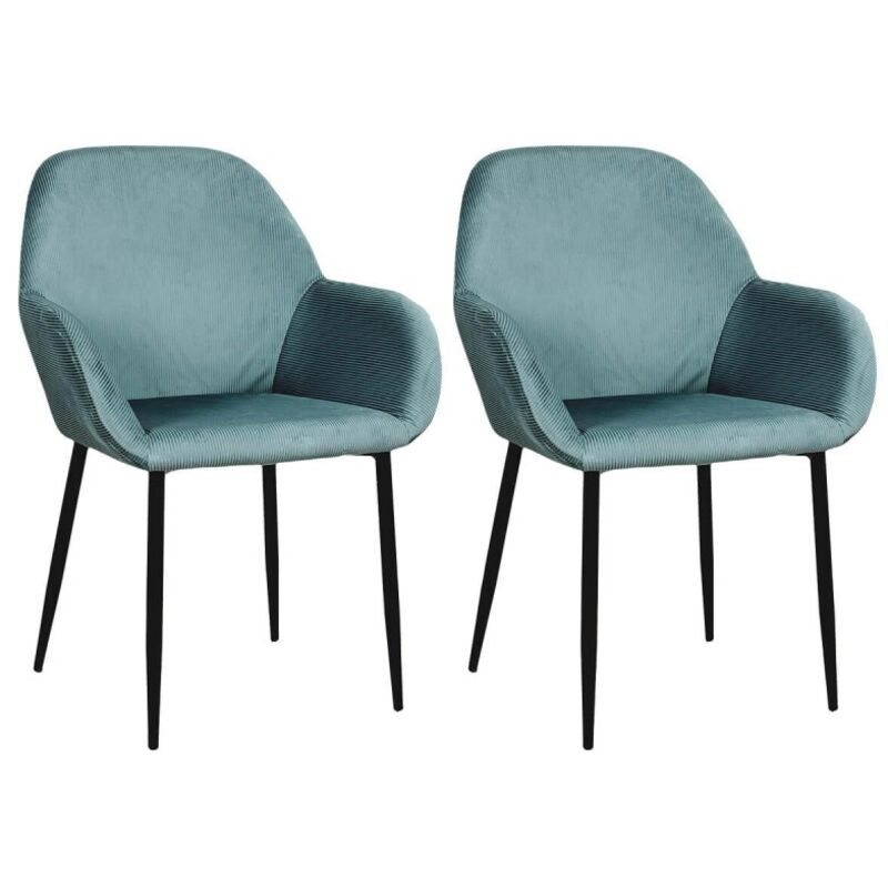 The Home Deco Factory - Fauteuil en velours cotelé Giulia (Lot de 2) The Home Deco Factory - Fauteuil en velours cotelé Giulia (Lot de 2)