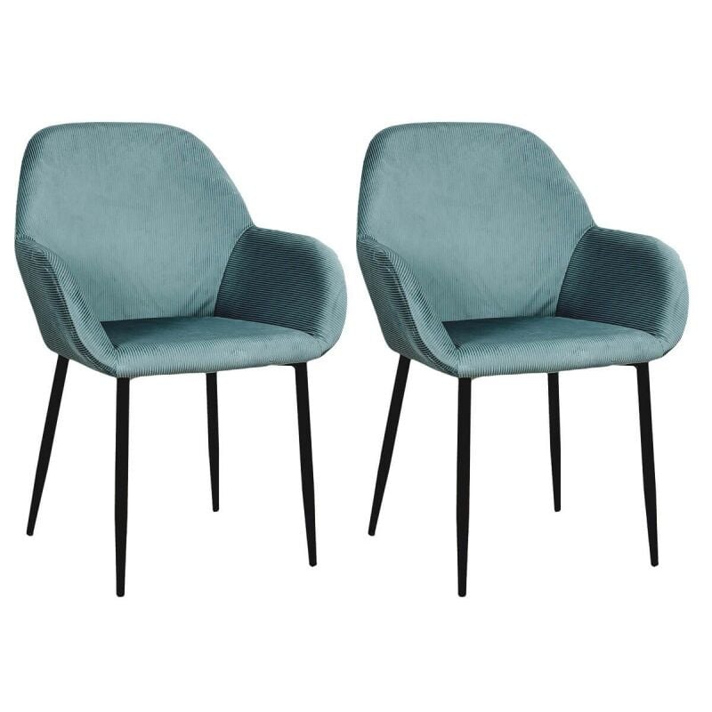 The Home Deco Factory - Lot De 2 Fauteuils Giulia Bleu Canard Home Deco Factory