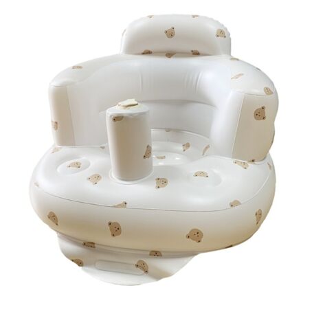 Fauteuil Gonflable Bébé Portable - Canapé Douche Souple Anti-Fuites pour Enfants, Design Ours