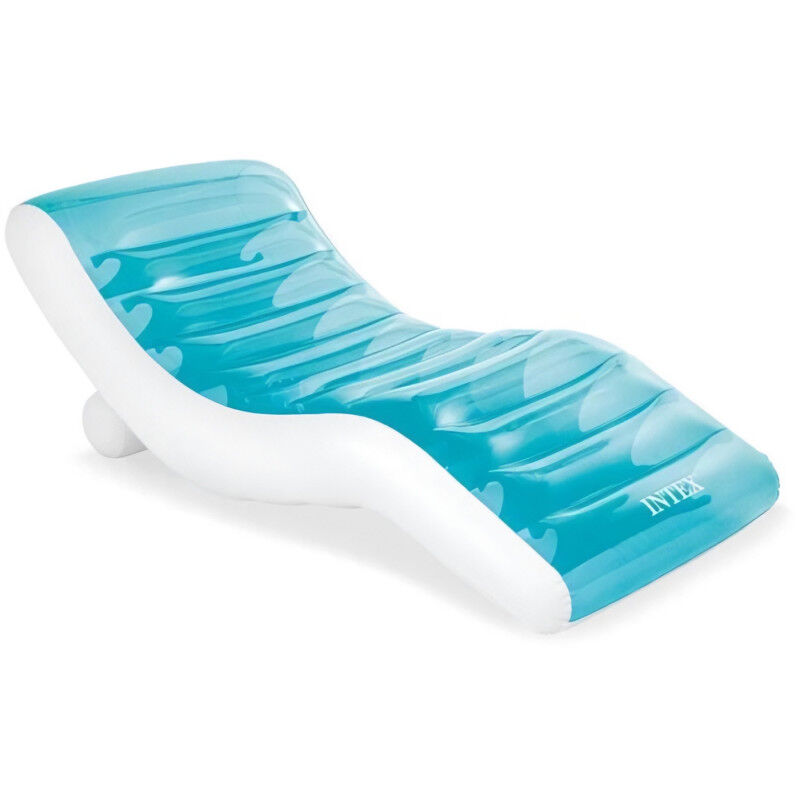 Matelas gonflable chaise longue Intex Asymétrique - Bleu océan - 191 x 99 cm