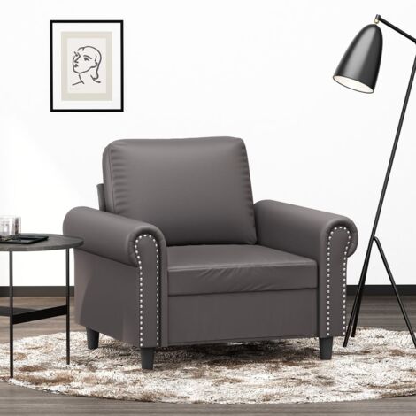 Fauteuil Gris 60 cm Similicuir vidaXL