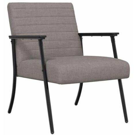 Fauteuil gris-brun, 59 x 75 x 78 cm, rembourré.