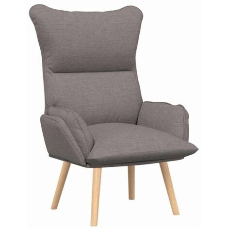 Fauteuil gris-brun, 69 x 74 x 93 cm, tissu et contreplaqué.
