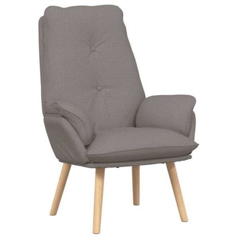 Fauteuil gris-brun, 69 x 74 x 93 cm, tissu et contreplaqué.