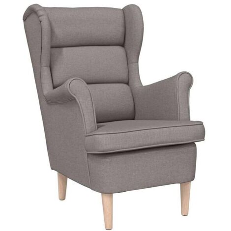 Fauteuil gris-brun, dimensions 74 x 84 x 100 cm, tissu