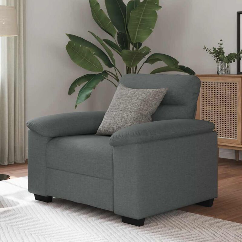 Vidaxl - Fauteuil gris foncé 60 cm tissu