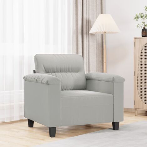 Fauteuil gris clair 60 cm tissu microfibre vidaXL