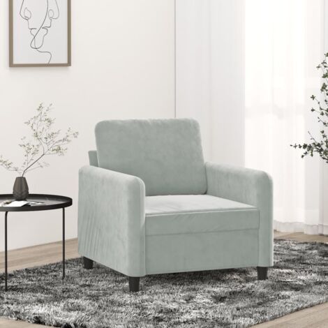 Fauteuil Gris clair 60 cm Velours vidaXL