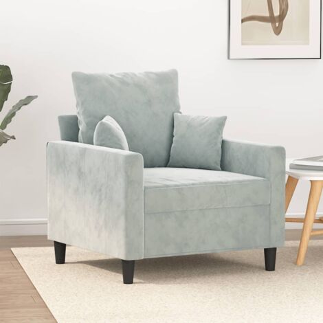 Fauteuil Gris clair 60 cm Velours vidaXL
