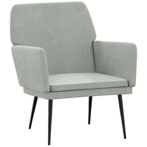 Fauteuil gris clair, 62x79x79 cm, velours.