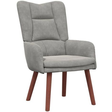 Fauteuil gris clair, 63 x 67 x 94 cm, velours.