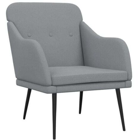 Fauteuil gris clair, 63 x 76 x 80 cm, revêtement en tissu
