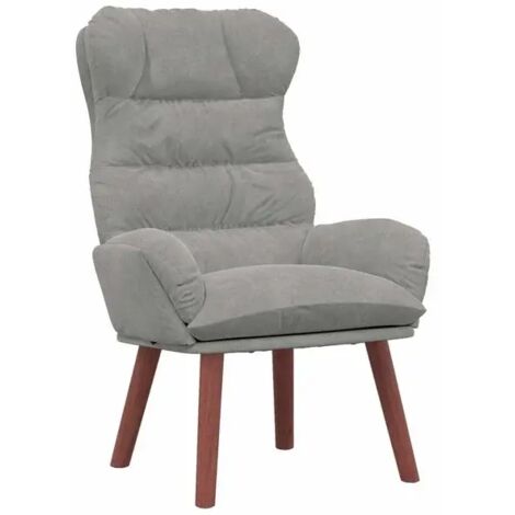 Fauteuil gris clair, 69 x 74 x 93 cm, velours.