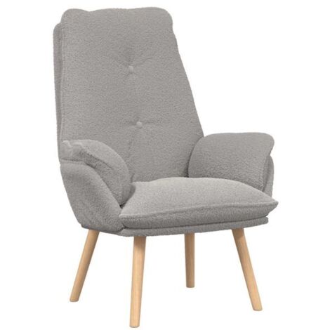 Fauteuil, gris clair, dimensions : 69 x 74 x 93 cm, tissu en laine d'agneau.