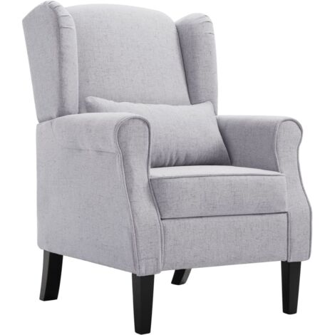 Fauteuil gris clair tissu